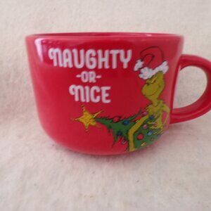 The GRINCH Dr. Seuss Naughty Or Nice Large Stoneware Coffee Mug Christmas